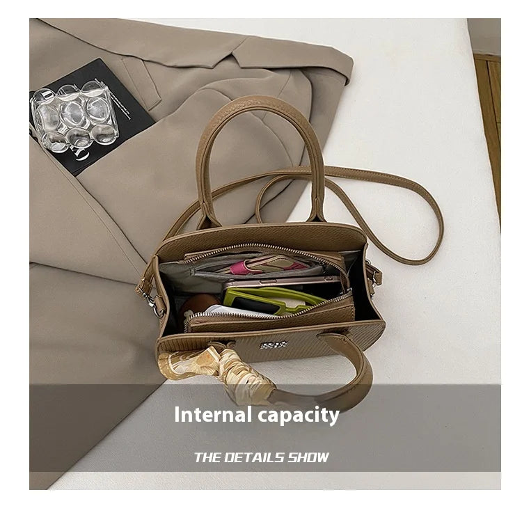 Ladies' bag, women's 2025 new cross-border women's bag, fashionable scarf, handbag, shoulder bag, diagonal shell bag, handbag