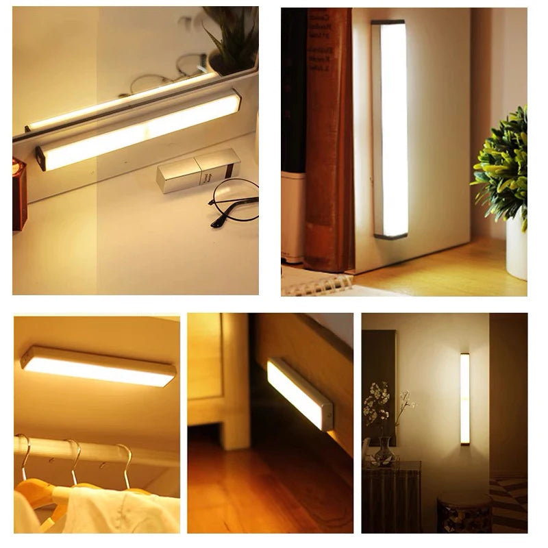Rechargeable Wireless LED Motion Sensor Night Light for Cabinet, Kitchen & Closet Use – Type-C Powered