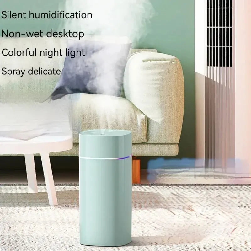 USB Air Humidifier with Dual Spout, Essential Oil Aromatherapy Humidifier, Car Aromatherapy Silent Cool Mist Maker, Home and Off