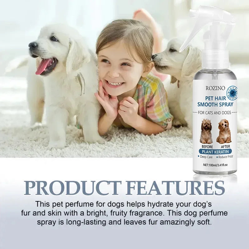 NEW Odor Cleanse Spray Cats Dogs Body Pet Odor Soft hair spray cat dog anti-static spray for moisturizing and repairing hair