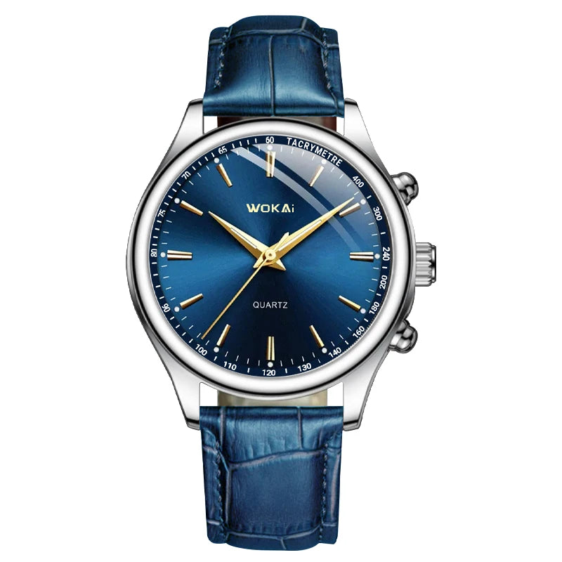 WOKAI high quality fashion casual ladies large dial small strap leather strap quartz watch women's simple style student clock