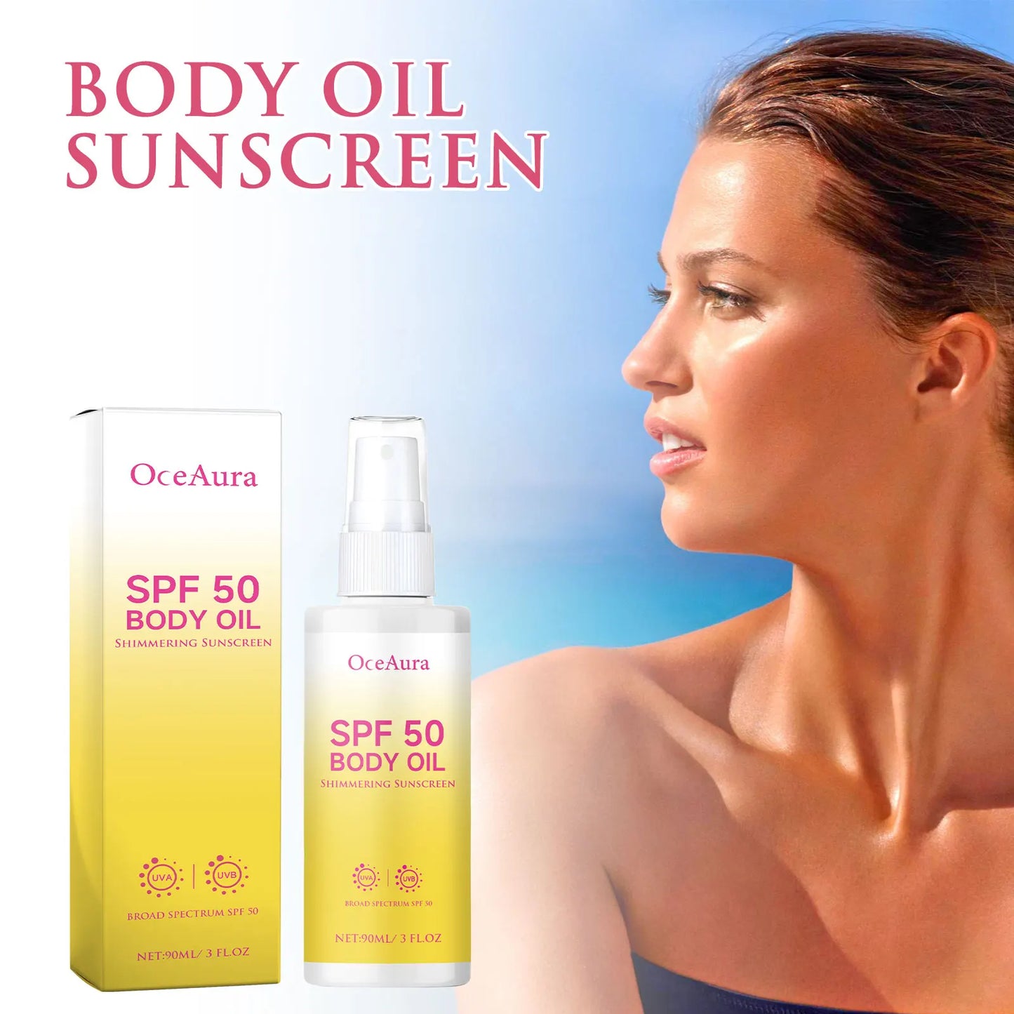 Body Facial Sunscreen Spray SPF 50 Uv Isolation Prevent Oxidant Moisturizing Skin Refreshing Oil Control Sun Protection Lotion