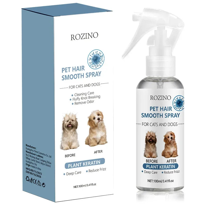 NEW Odor Cleanse Spray Cats Dogs Body Pet Odor Soft hair spray cat dog anti-static spray for moisturizing and repairing hair