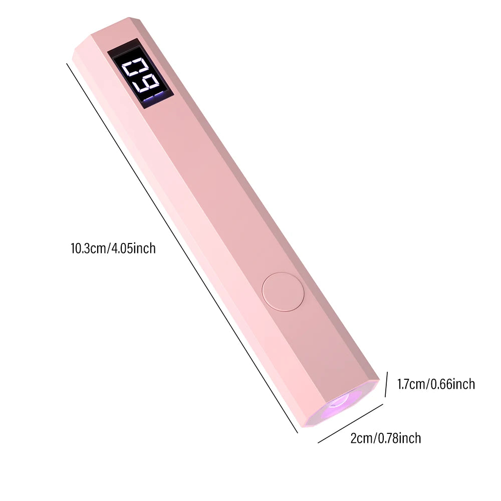 Timing Display Portable Handheld Mini Nail Lamp Family Quick Dry Flashlight Pen Chargeable Nail Dryer Machine Uv Led Nail Lamp