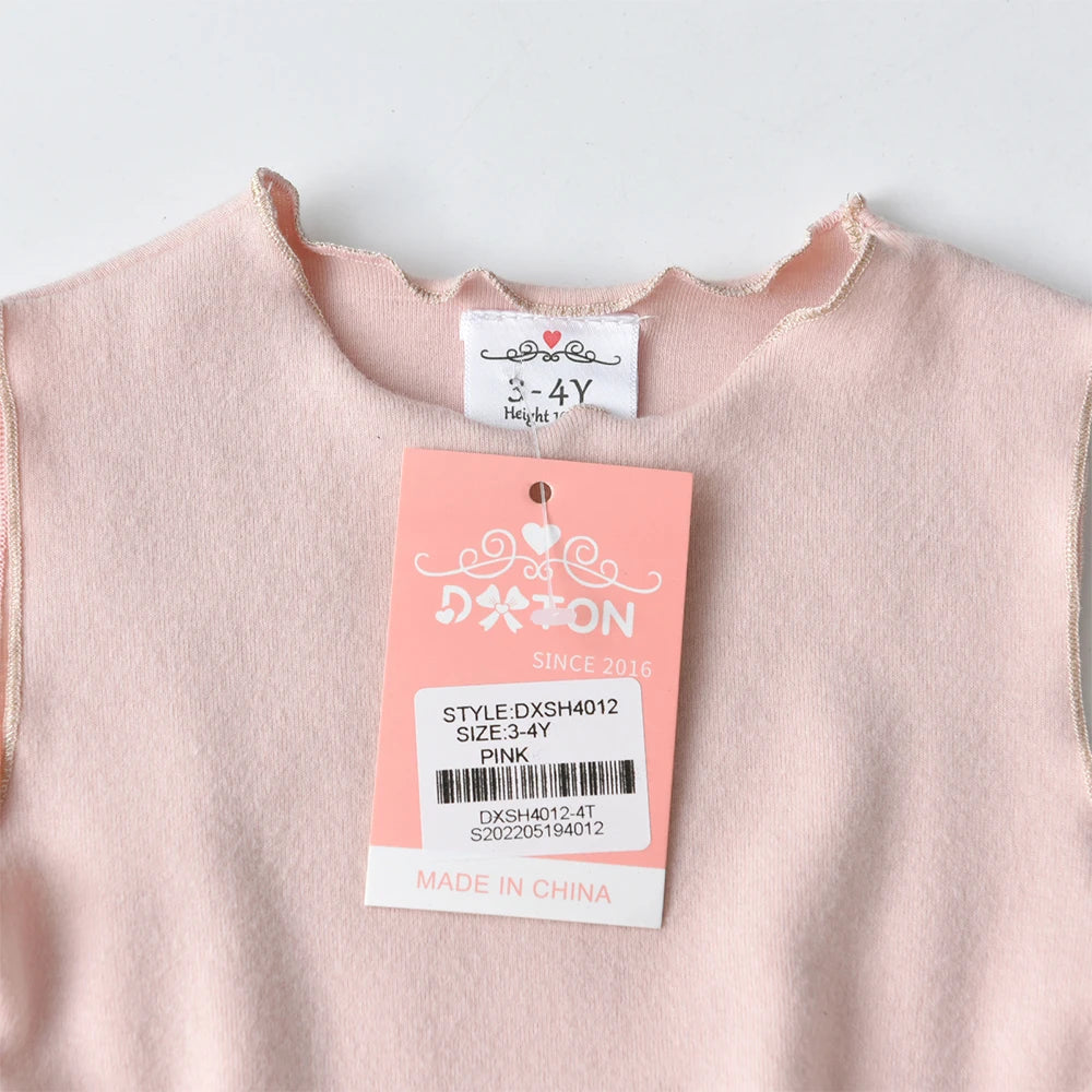 DXTON Summer Princess Dress For Girls Knitting Kids Clothing Printed Tulle Children Holiday Party Costume Sleeveless Girls Dress