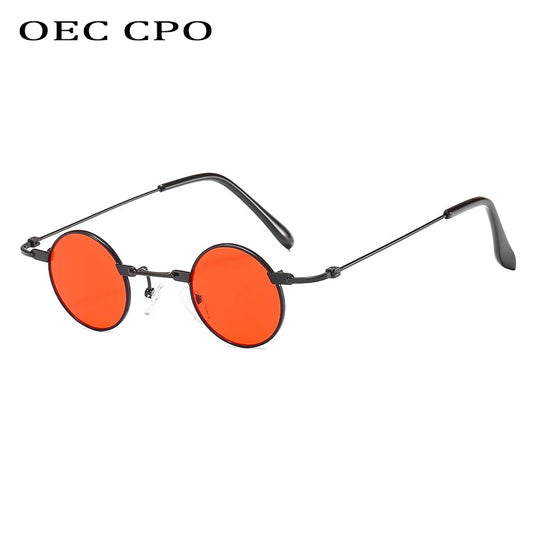 Vintage Men Sunglasses Women Retro Punk Style Small Round Metal Frame Colorful Lens Sun Glasses Fashion Eyewear Gafas sol mujer