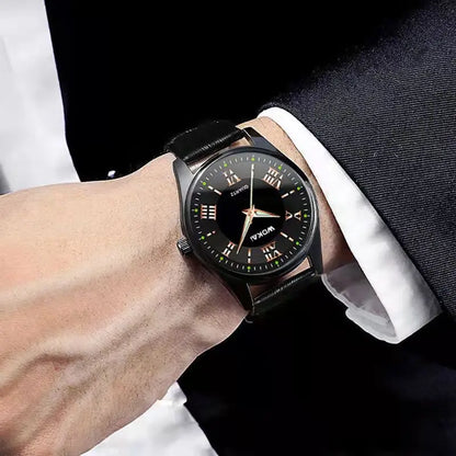 WOKAI high quality Men's Belt Quartz Blue Light Watch Men's Business Sport Waterproof glow-in-the-dark Roman vintage clock