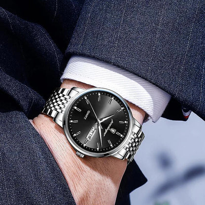 POEDAGAR Watch Men Top Brand Luxury Stainless Steel Business Date Clock Waterproof Luminous Watches Mens Sport Quartz Wristwatch