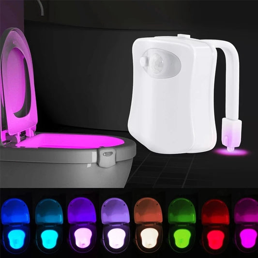 Motion Sensor Toilet Night Light – 16-Color Waterproof LED Bowl Lamp