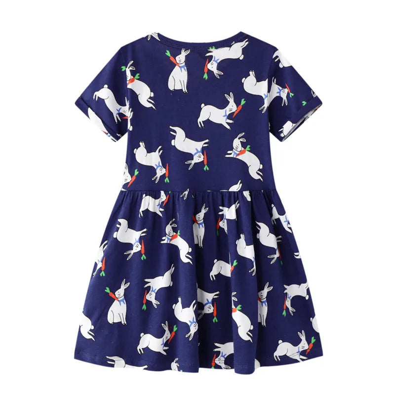 Jumping Meters New 2-7T Princess Party Girls Dresses Summer Cotton Kids Clothing Fashion Hot Selling Children's Dress Tops Girls