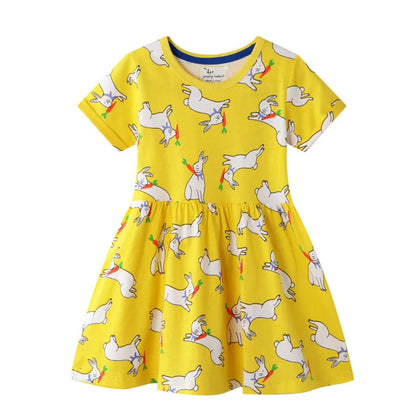 Jumping Meters New 2-7T Princess Party Girls Dresses Summer Cotton Kids Clothing Fashion Hot Selling Children's Dress Tops Girls