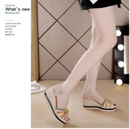 Open Toe Wedge Sandals for Women Summer Shoes босоножки женские Female Leisure Pumps Ankle Strap High Heels Ladies Slingbacks