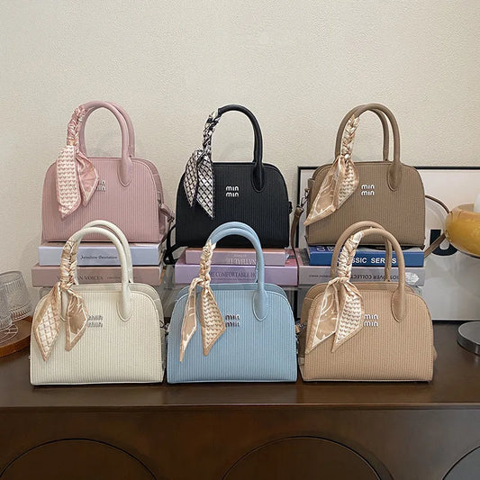 Ladies' bag, women's 2025 new cross-border women's bag, fashionable scarf, handbag, shoulder bag, diagonal shell bag, handbag