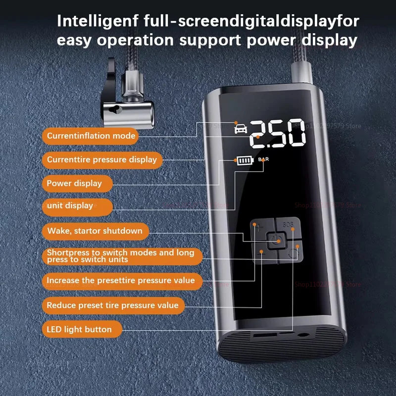 Smart Portable Tire Inflator – 150PSI