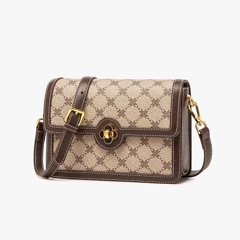 Ladies' crossbody bag, women's bag, retro new style, hand-held printed single shoulder envelope, small square bag