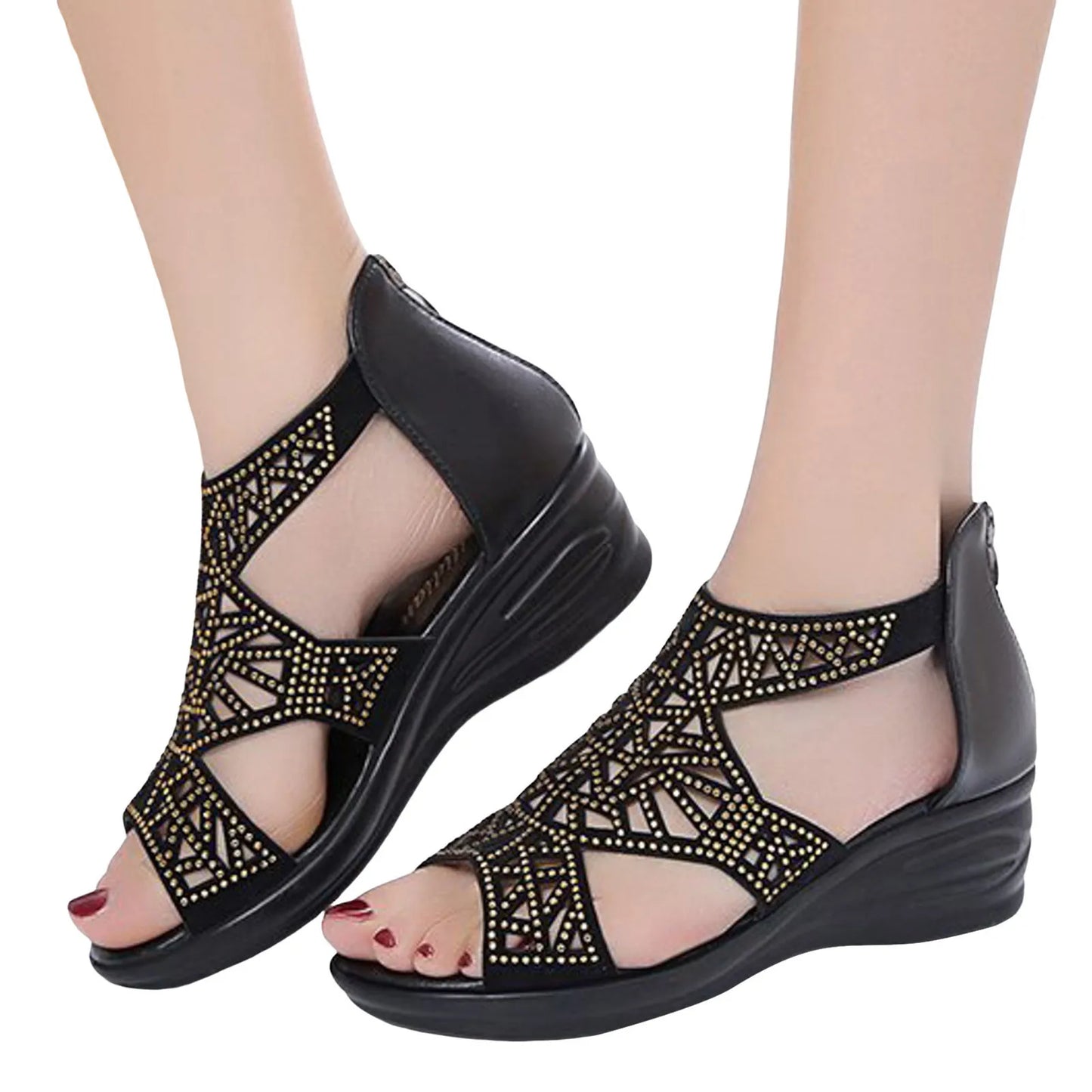 Korean Fashion Party Shoes Woman Design Women Sandals Fashion Rhinestone Decoration Summer New Pattern Hollow босоножки женские