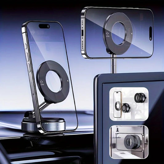 360° Rotating Magnetic Car Phone Holder for iPhone 16/15/14/13, Adjustable Foldable Mount, Hands-Free Stand for Car Office Home