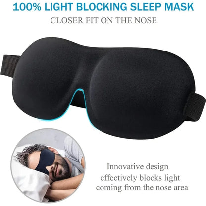 3D Memory Foam Sleep Mask – Soft, Light-Blocking Eye Cover for Travel & Deep Sleep