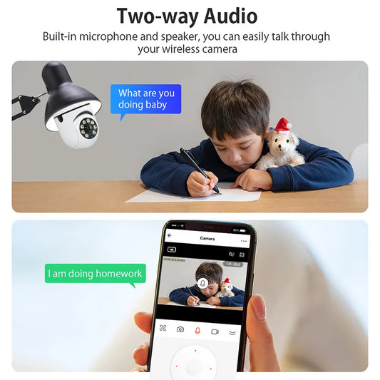 Smart WiFi Bulb Camera – Baby & Home Security Monitor (3MP)