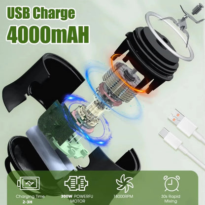 New Portable Juicer Multifunctional High-Power Juicer Strong Motor Fast Crush 4000mAh Battery Indoor Outdoor Dual-use Juice Cup