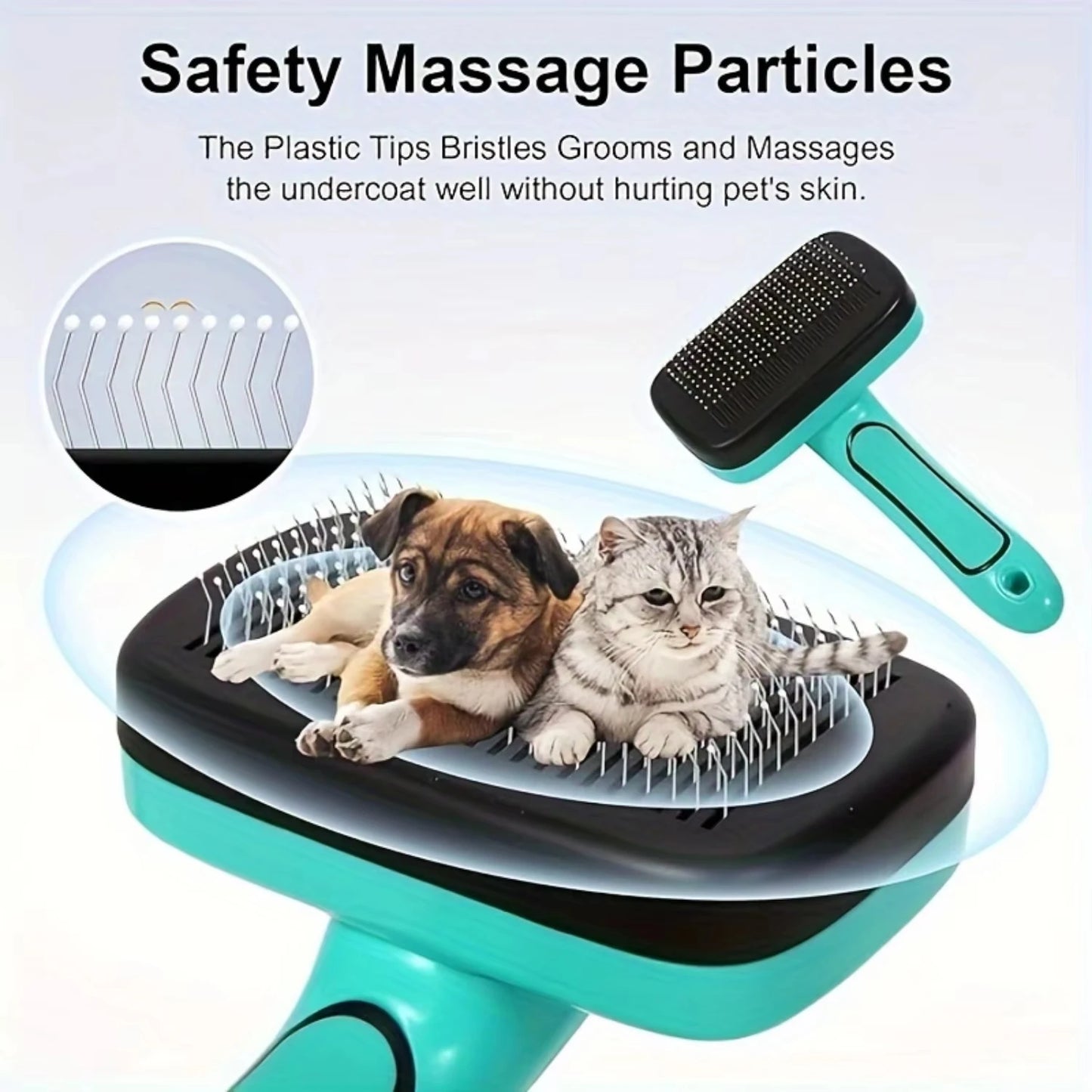 Dog & Cat Brush, Dog Brush for Shedding, Cat & Dog Grooming, Self Cleaning Slicker Brush for Pets, Pet Brush