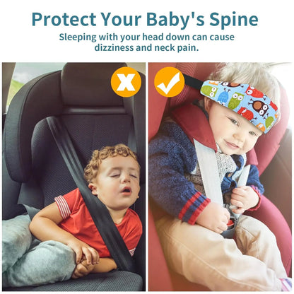 SafeSlumber Adjustable Infant Car Seat Pillow for Head & Neck Comfort