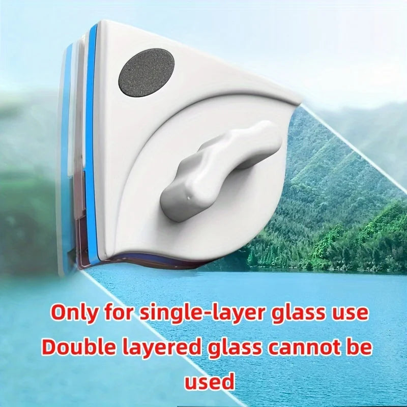 Dual-Sided Magnetic Glass Cleaner for Single Pane Windows