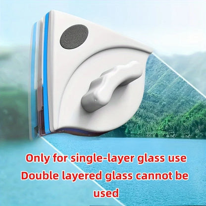 Dual-Sided Magnetic Glass Cleaner for Single Pane Windows