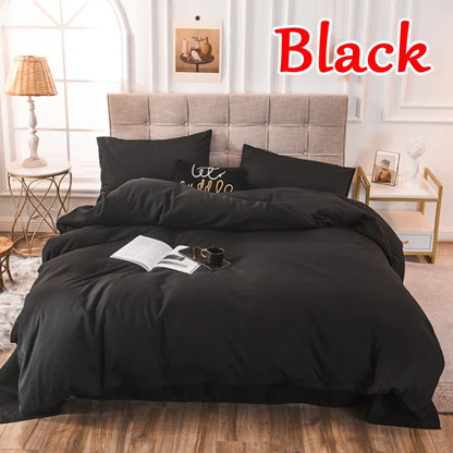 Brushed Fabric Duvet Cover Soft Cozy Comforter COver with Zipper Closure Grey/Black Bedding Duvet Cover with Pillowcase