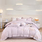 100% Egyptian Cotton Flowers Embroidery Luxury Bedding Set White/Pink Duvet Cover Set Bed Sheet/Fitted Sheet Pillowcases 4Pcs