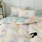 Ins Floral Bedding Set with Duvet Cover Flat Sheet Pillowcases New Summer No Filler Full Queen Size Hotel Home Soft Bed Linens