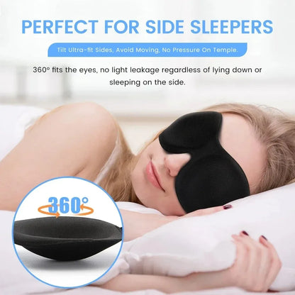3D Memory Foam Sleep Mask – Soft, Light-Blocking Eye Cover for Travel & Deep Sleep