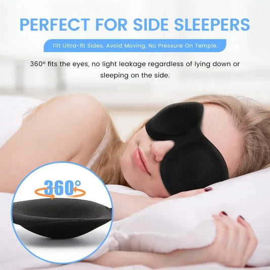 3D Memory Foam Sleep Mask – Soft, Light-Blocking Eye Cover for Travel & Deep Sleep