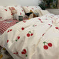 Ins Floral Bedding Set with Duvet Cover Flat Sheet Pillowcases New Summer No Filler Full Queen Size Hotel Home Soft Bed Linens