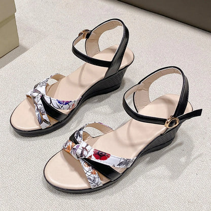 Women One Button Sandals High Wedges Heel Shoes For Summer With Arch Support Comfortable Commuting Work Sandal for Women