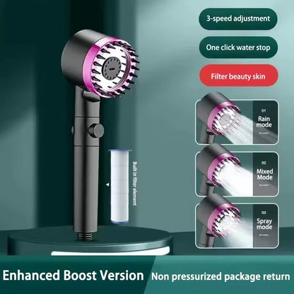 High-Pressure Rainfall Showerhead with Filter – Water-Saving Bath Accessory