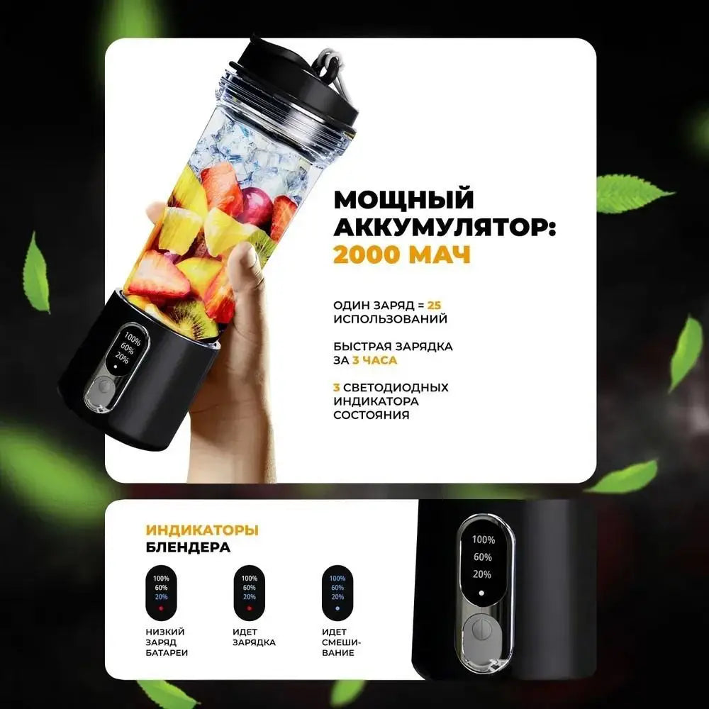 New Portable Juicer Multifunctional High-Power Juicer Strong Motor Fast Crush 4000mAh Battery Indoor Outdoor Dual-use Juice Cup