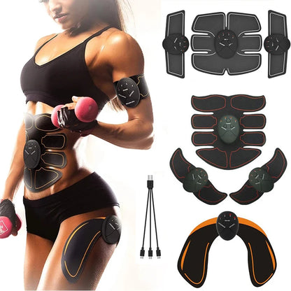 USB Rechargeable Wireless EMS Muscle Stimulator ABS Abdominal Muscle Trainer Toner Body Fitness Hip Trainer Shaping Patch Unisex
