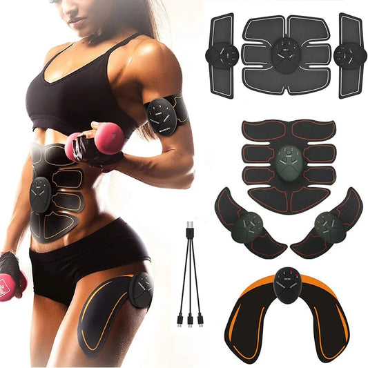 USB Rechargeable Wireless EMS Muscle Stimulator ABS Abdominal Muscle Trainer Toner Body Fitness Hip Trainer Shaping Patch Unisex