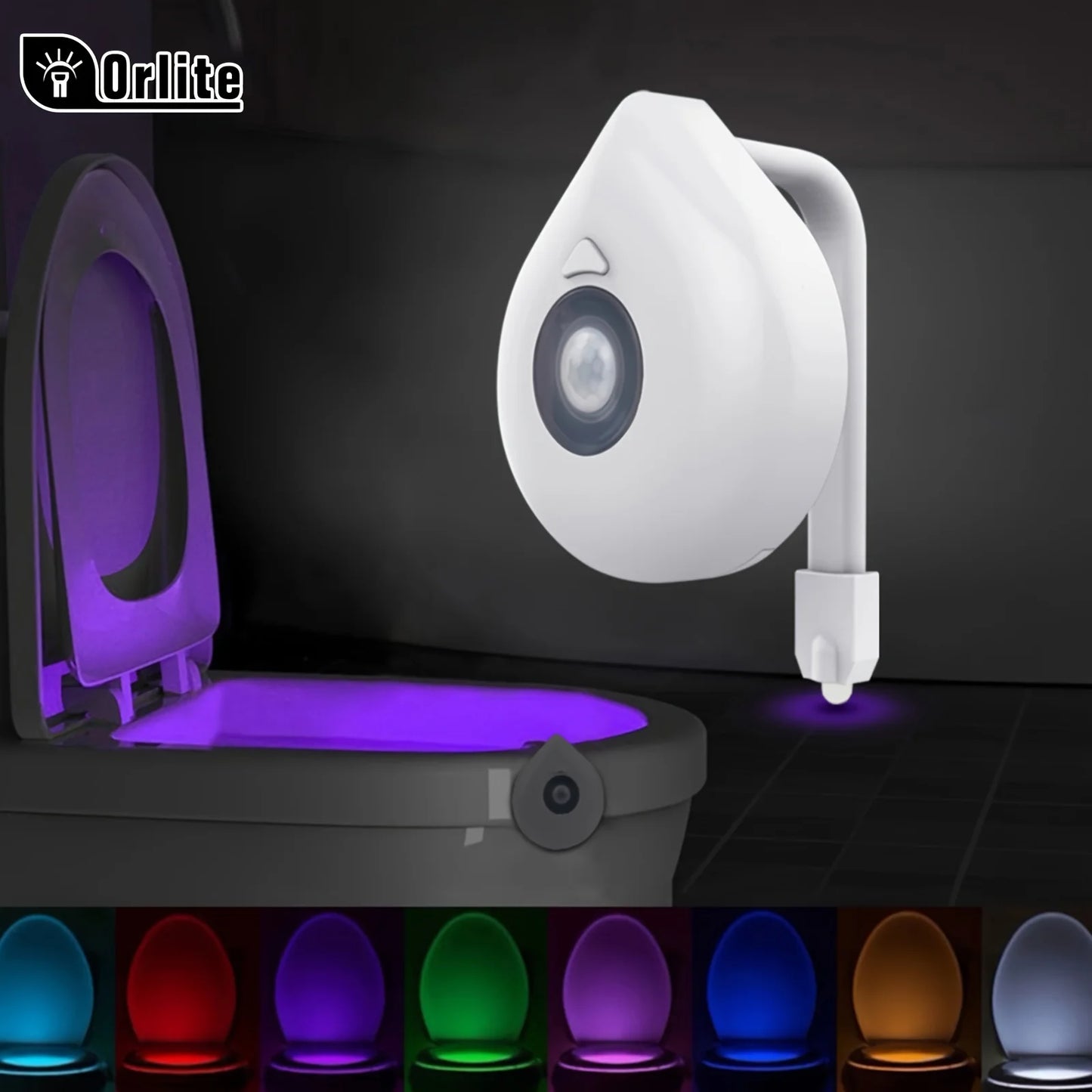 Motion Sensor Toilet Light – 8-Color LED Night Lamp for Toilet Bowl with PIR Detection