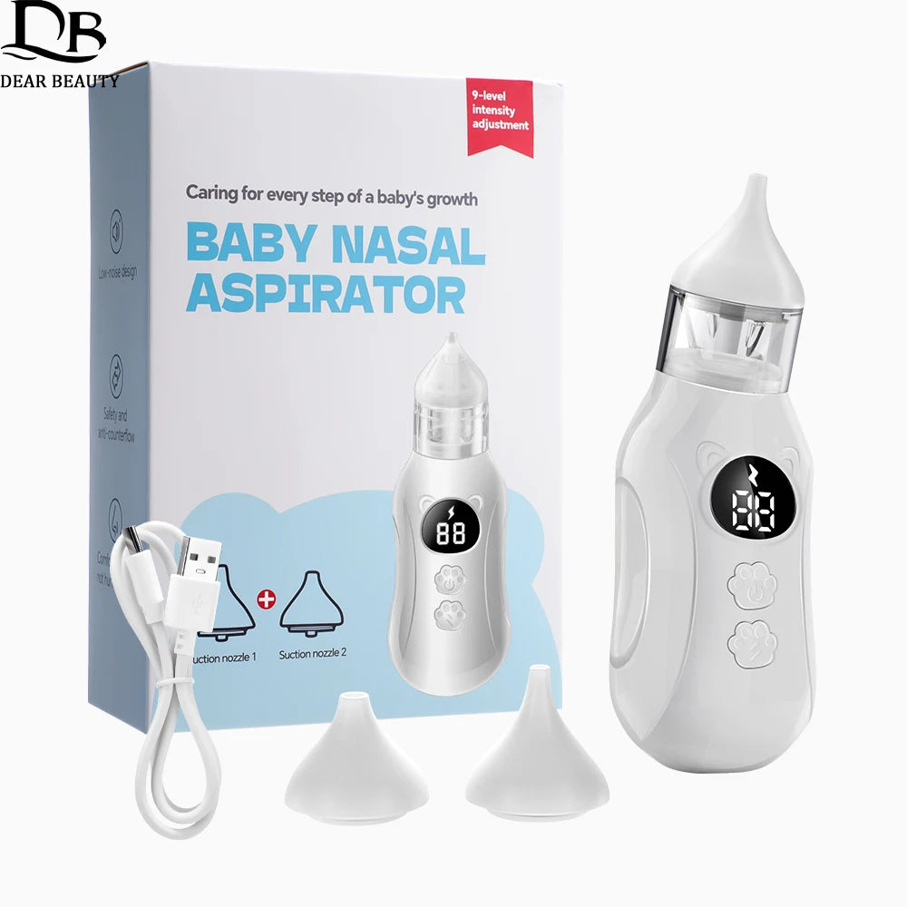 Electric Baby Nasal Aspirator – Rechargeable, Low Noise, 9 Suction Levels