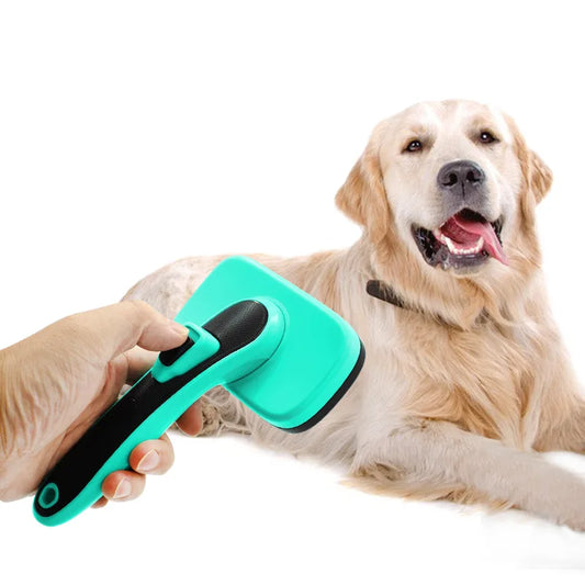 Dog & Cat Brush, Dog Brush for Shedding, Cat & Dog Grooming, Self Cleaning Slicker Brush for Pets, Pet Brush