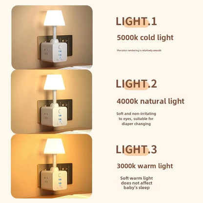 Remote Control Plug-In Night Light Bedside Lamp Soft Light Eye Protection For Sleeping Baby Feeding Monthly Lamp