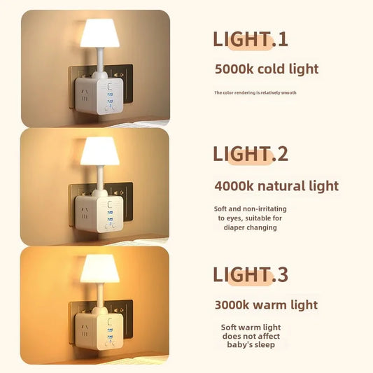 Remote Control Plug-In Night Light Bedside Lamp Soft Light Eye Protection For Sleeping Baby Feeding Monthly Lamp