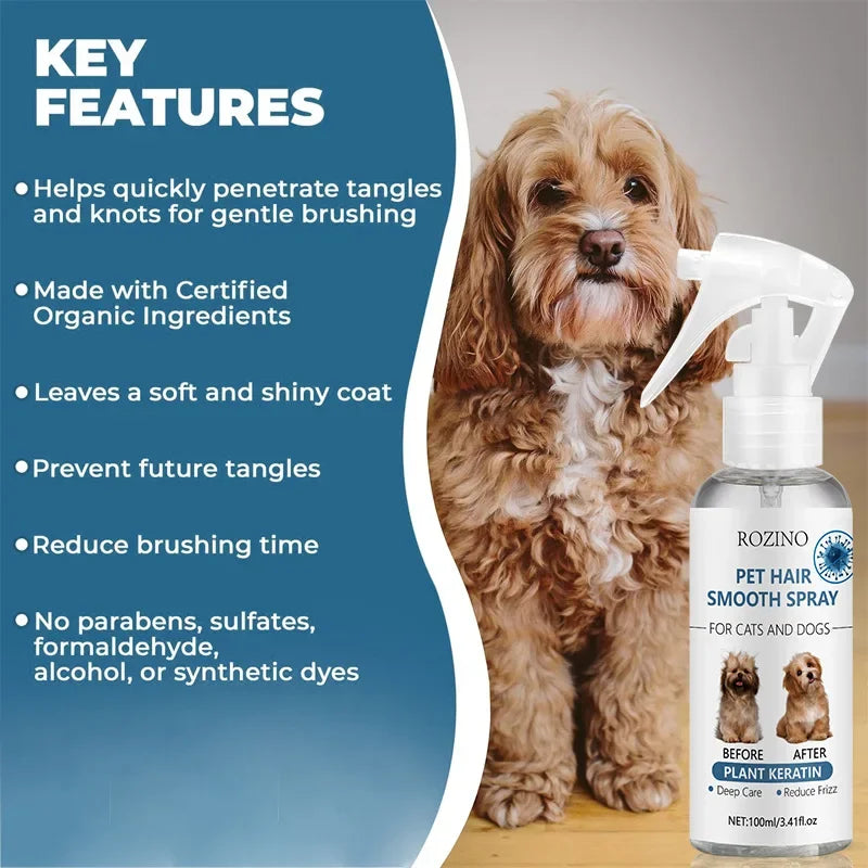 NEW Odor Cleanse Spray Cats Dogs Body Pet Odor Soft hair spray cat dog anti-static spray for moisturizing and repairing hair