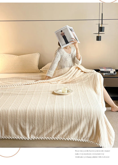 Throw Blanket for Sofa Winter Blanket King Size Home Warm Plaid Comforter Bedspread Bedding Sheet