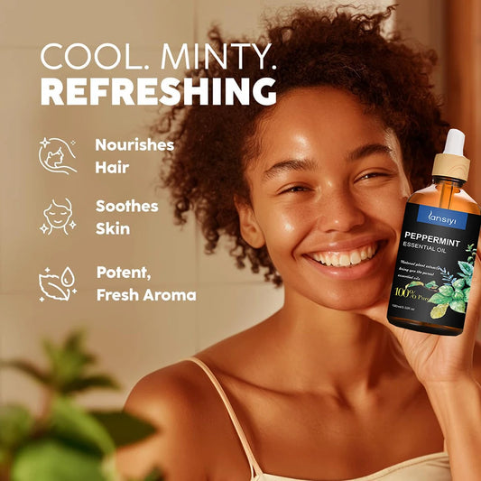 100ml 100% Pure Peppermint Oil - Premium Peppermint Essential Oil Mint for Aromatherapy Massage Topical & Household Uses