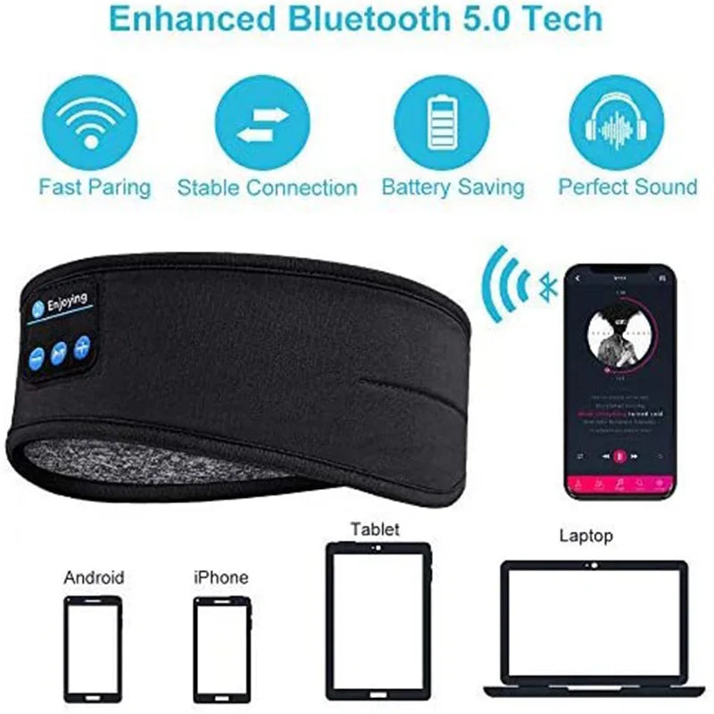 Wireless Bluetooth Sleep Headband – Music Headset & Eye Mask for Sports, Travel & Relaxation