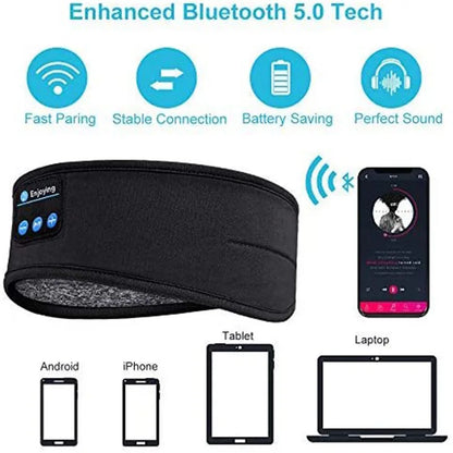 Wireless Bluetooth Sleep Headband – Music Headset & Eye Mask for Sports, Travel & Relaxation