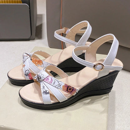 Women One Button Sandals High Wedges Heel Shoes For Summer With Arch Support Comfortable Commuting Work Sandal for Women